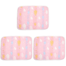 3Pcs Washable Pink Baby Bed Pads in Cotton Fiber for Kids Incontinence