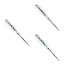 3Pcs Electric Tester Pen Transparent Voltage Detector for Circuit Test