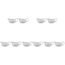 10Pcs White Ceramic Sauce Dispensers Gravy Boats for Condiments