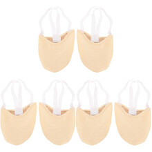 3Pairs Women’s Breathable Golden Toe Covers PU Half Soles for Dance