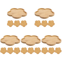 20Pcs Durable Bamboo Plant Saucers Brown Pot Tray for Indoor Planters