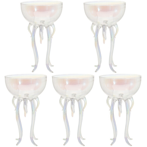 5Pcs Stylish Jellyfish Wine Goblets Versatile Drinking Glasses