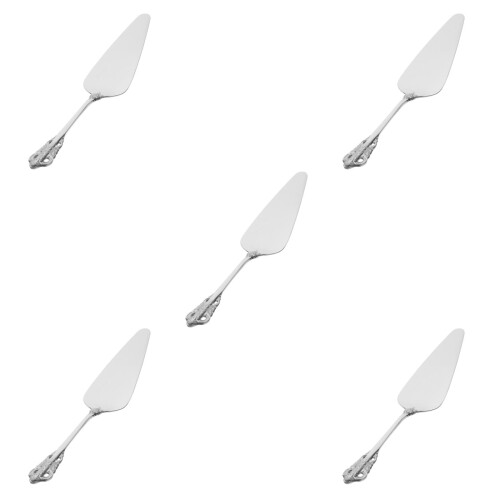 5Pcs Silver Cake Slicer Set Stainless Steel Offset Spatulas for Baking