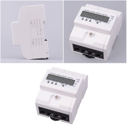 2Pcs White Wattmeter Voltage and Current Meter for Rail Circuit Use 2