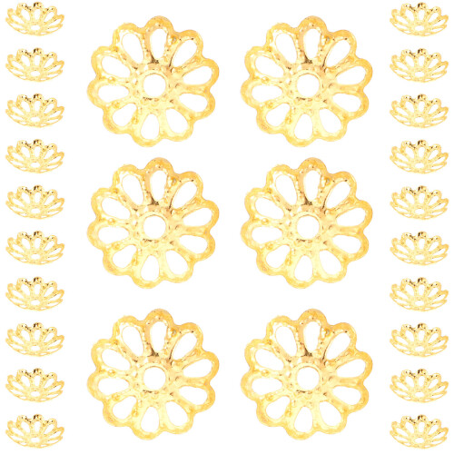 4800Stk Blüten Perlkappen Metall Gold DIY Schmuck 1