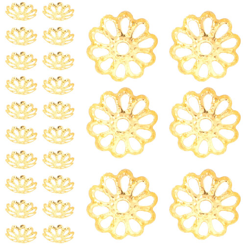 4800Stk Blüten Perlkappen Metall Gold DIY Schmuck 2