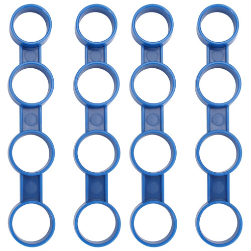 4Pcs Elastic Blue Guitar Finger Practice Sleeves Ukulele Trainer Tool 1