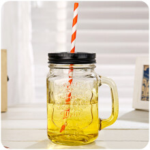 (Yellow) Vintage Mason Glass Jar 17oz