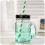 (Green) Vintage 17oz Mason Glass Jar 1