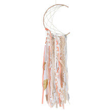 Wanddecoratie met maan-, zon- en sterrenmotief, kralen en lichtslingers, handgemaakt in traditionele stijl, spirituele decoratie voor slaapkamer en