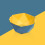 (Yellow and blue contrast, S) Hexagonal Double-Layer Colander for Broccoli & Grapes 1