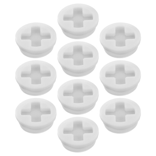 20Pcs White Plastic Drum Bung Caps Threaded Bucket Leak-Proof Lids 2