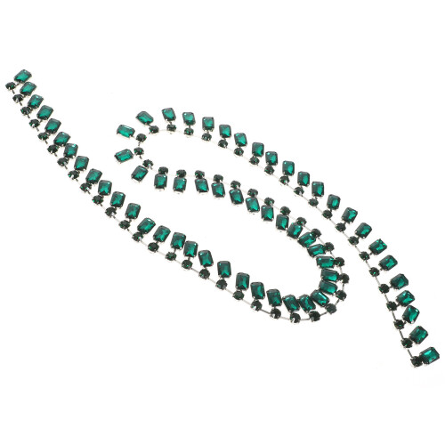 4Pièces Applique Creative Verte En Cristal Pour Bride Sash 1