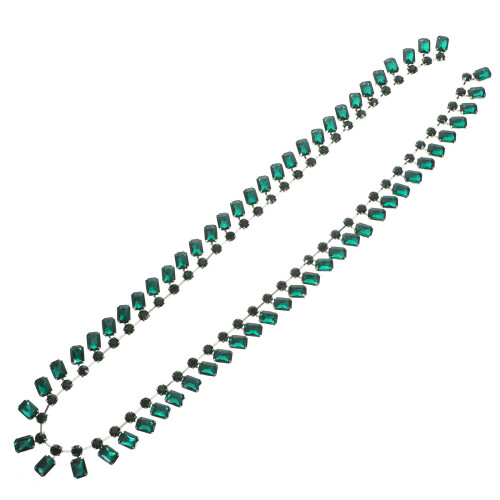 4Pièces Applique Creative Verte En Cristal Pour Bride Sash 2