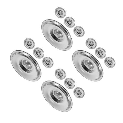 16Pcs Silver Cooking Pot Replacement Lids Stainless Steel Pan Covers
