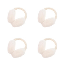 4Pièces Cache-Oreilles Blancs Douillets Usage Extérieur Hiver