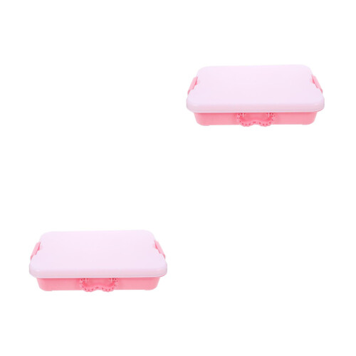 2Pièces Bac À Sable Rose Stockage Jouets