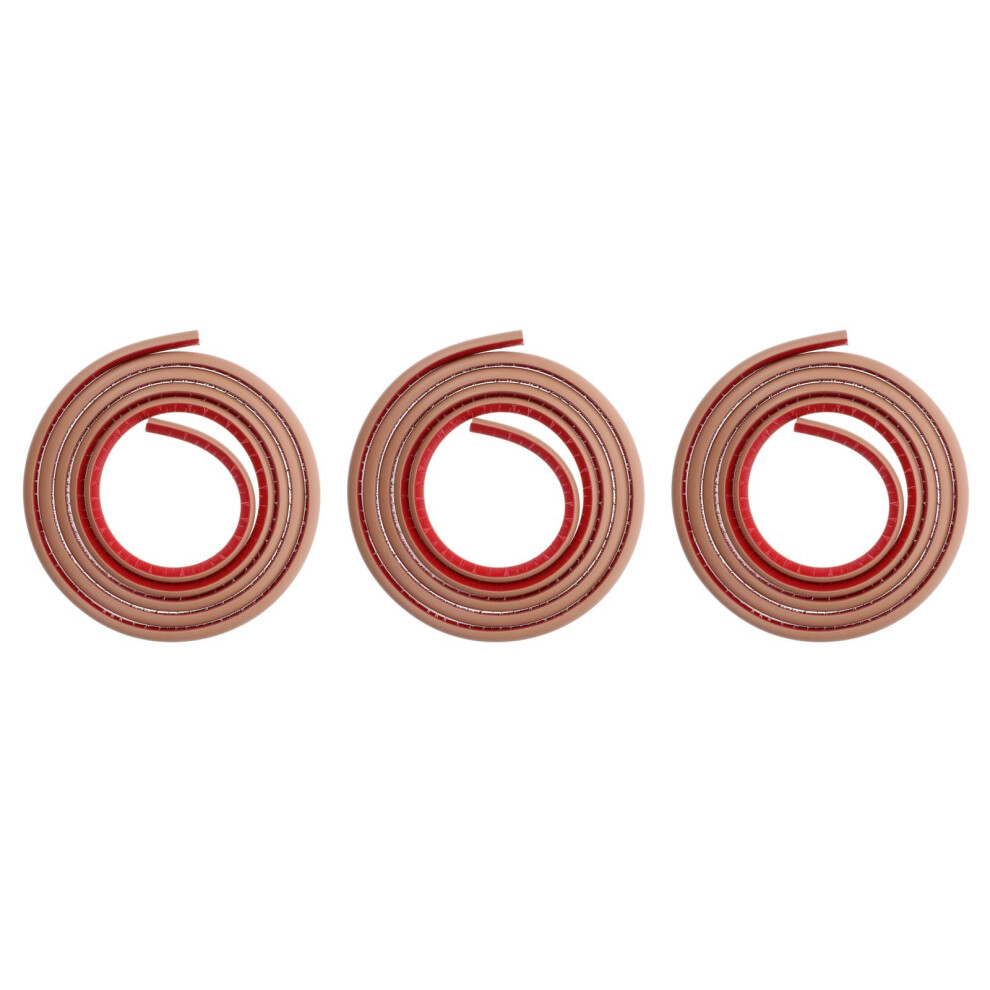 3Pcs Brown Pvc Self Adhesive Quarter Round Edge Trim For Stairs Floors 3713122731697