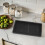 2Pcs Kitchen Silicone Sponge Holder Black Waterproof Counter Organizer 6