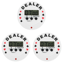 3Pcs White Electronic Poker Timer Plastic Digital Countdown Clock