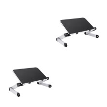 2Pcs Black Iron Laptop Tablet Mount Stand Comfortable Viewing Holder