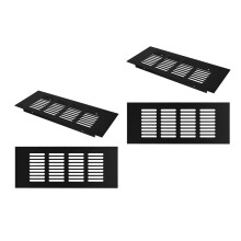 4Pcs Durable Aluminum Floor Vent Covers Black for Furniture Cabinets