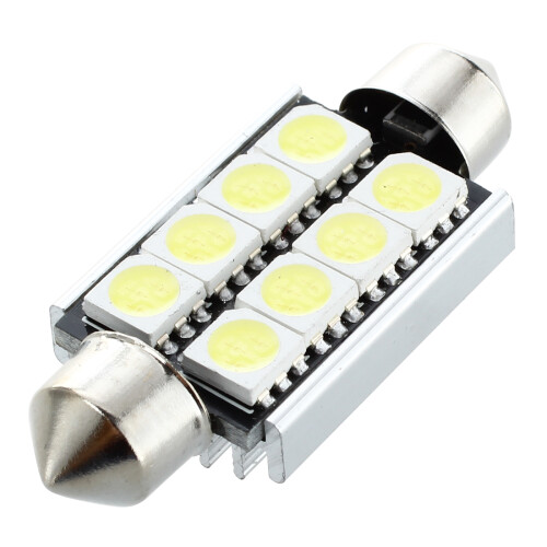 10 x White 8 SMD LED CANBUS Festoon Interior Dome Bulb Light 43mm 2
