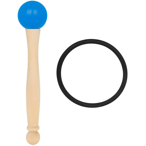 4Sets Portable Blue Singing Bowl Mallets Rubber Head Wooden Handle Set