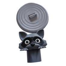(Kraft paper box, Raccoon - Gray) Raccoon Tissue Holder, No Drill Bathroom Shelf