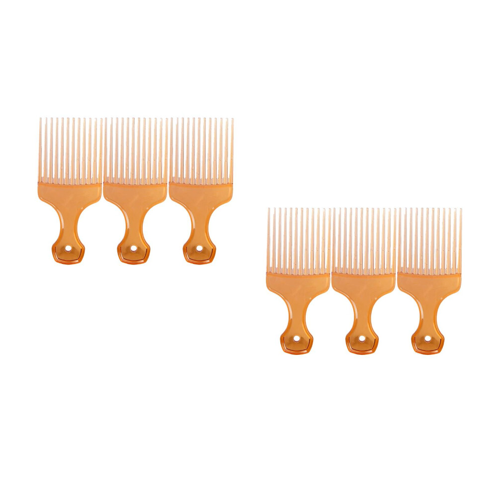 Ohphcall Unisex 6Pcs Durable Abs Hair Comb Wide Teeth Anti-Static Salon Comb