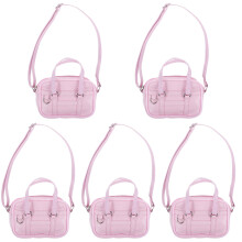 5Pcs Pink PU Doll Handbag Miniature Crossbody Bag for Doll Collection