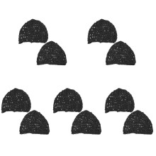 10Pcs Black Nylon Crochet Hair Nets for Wig Use Breathable Sleep Caps