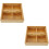 2St Draadloze Fruit- En Snackdoos Met 4 Compartimenten Bruin 7