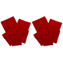 30Pcs Red Jewelry Gift Bags Velvet Snap Button Small Portable Pouches