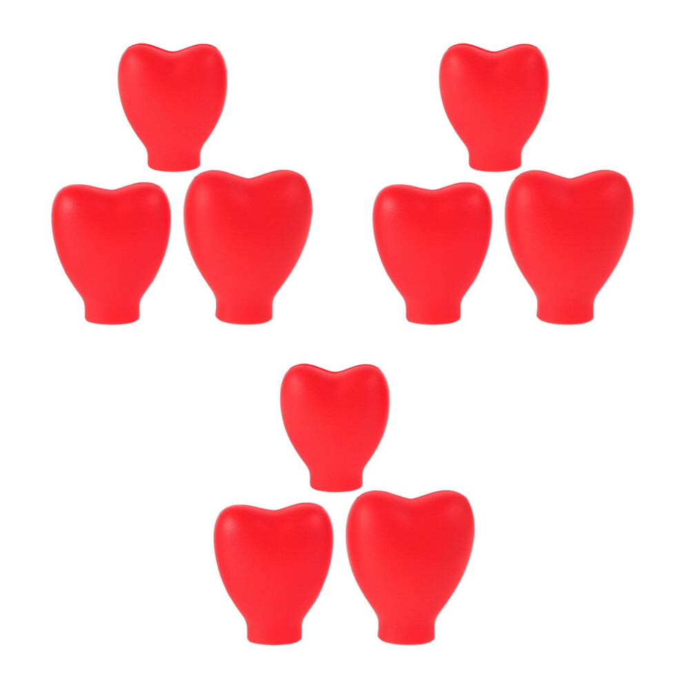 Ohphcall Red 9Pcs Silicone Makeup Brush Sleeve Set Heart Design Reusable Covers