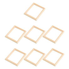 21Pc Beige Miniature Wood Frames for Dollhouse Photo Props