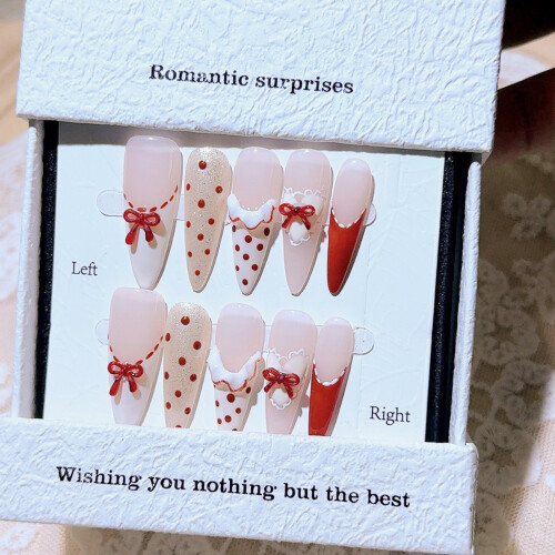 French Tip Press-on Nails, Pink & Smooth DIY Nails 1