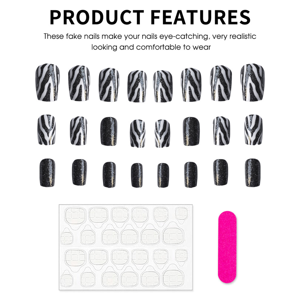 Dachuang Beauty Glitter Press On Nails - Reusable Salon Quality