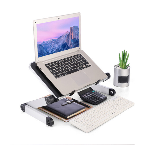 2Pcs Black Iron Laptop Tablet Mount Stand Comfortable Viewing Holder 1