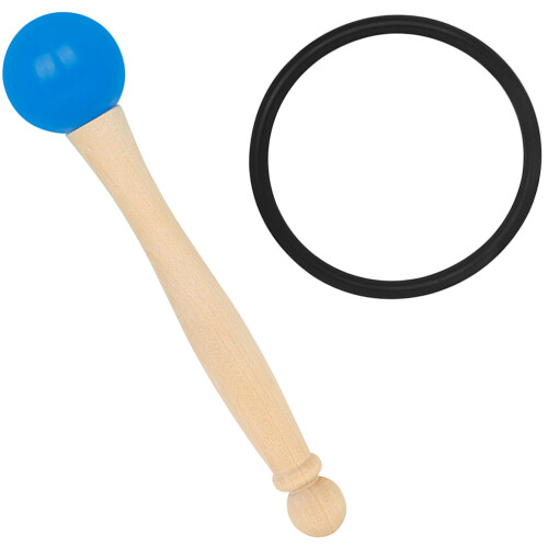 4Sets Portable Blue Singing Bowl Mallets Rubber Head Wooden Handle Set 2