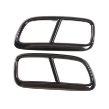 Black Stainless Steel Pipe Throat Exhaust Outputs Tail Frame Trim Cover for XC90 Exterior Accessories, 2Pcs