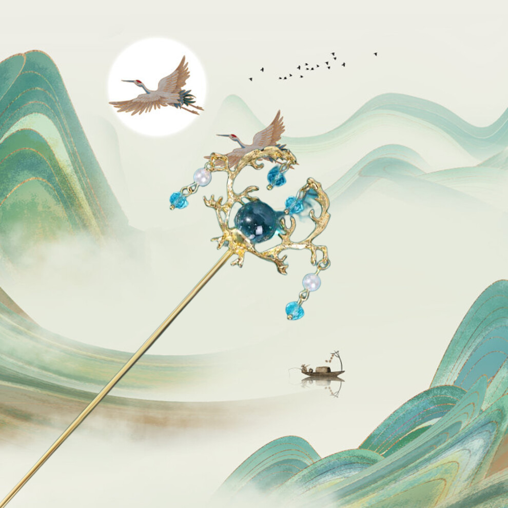 Dachuang Beauty Gold (, Xianlu Tassel Hairpin) Chinese Flower Hairpin For Thick Hair