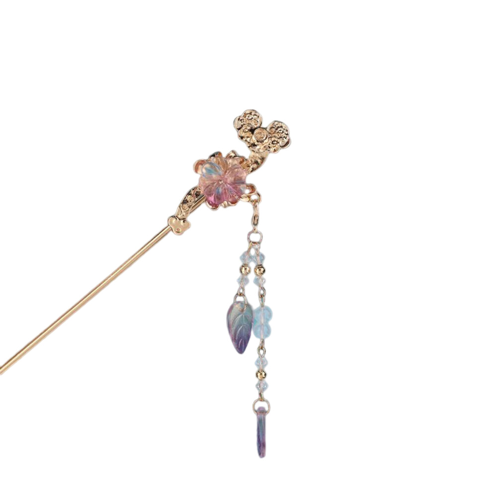 Dachuang Beauty Purple (, Ruyi Divine Staff) Chinese Flower Hairpin For Thick Hair