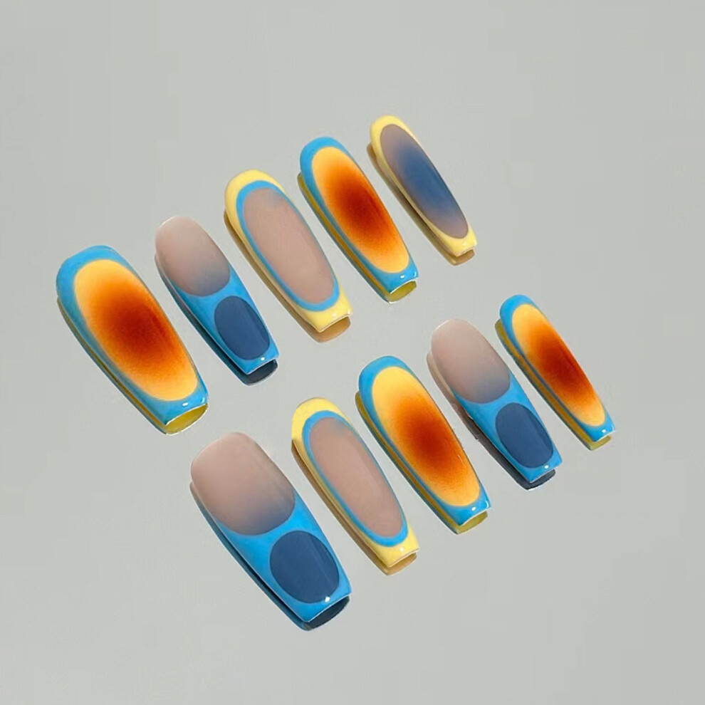 Dachuang Beauty 24Pcs Long Fake Nails, Durable Resin French Nails For Diy