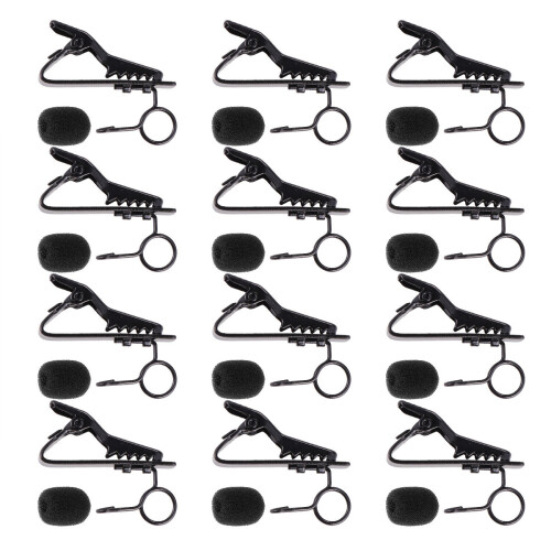 24Stk Lavalier Mikrofon Clip Schwarz Elastisch Für Mobilgerät