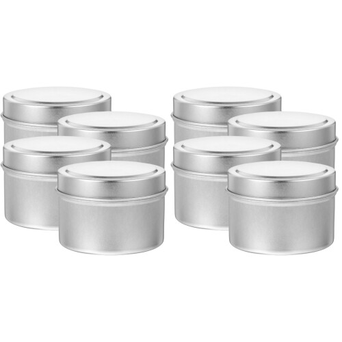 8Pcs Metal Candle Jars Silver DIY Empty Candle Holders for Storage Use