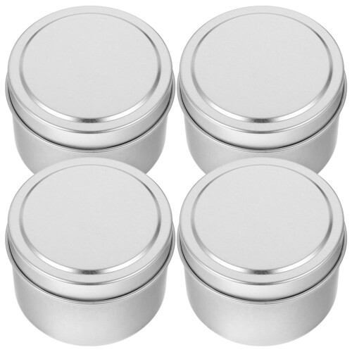 8Pcs Metal Candle Jars Silver DIY Empty Candle Holders for Storage Use 2