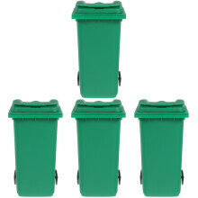 8Pcs Compact Green Trash Can Multi-Functional PP Tabletop Waste Bin