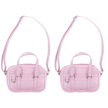 2Pcs Pink PU Mini Doll Bags Handheld Crossbody Doll Accessories