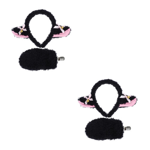 2Ensembles Ensemble Costume Agneau Noir Queue Et Bandeau Confortable